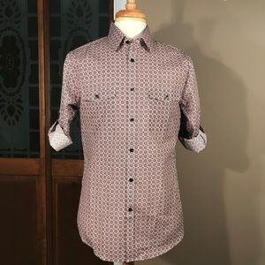 Express Extra Slim Fit Medallion Print Button-Up